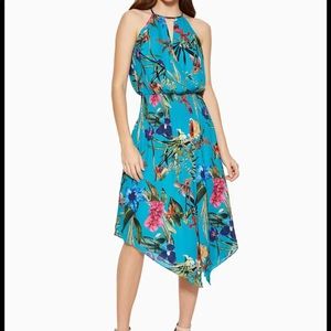 Parker Blue Floral Asymmetrical Dress - XS - worn once.